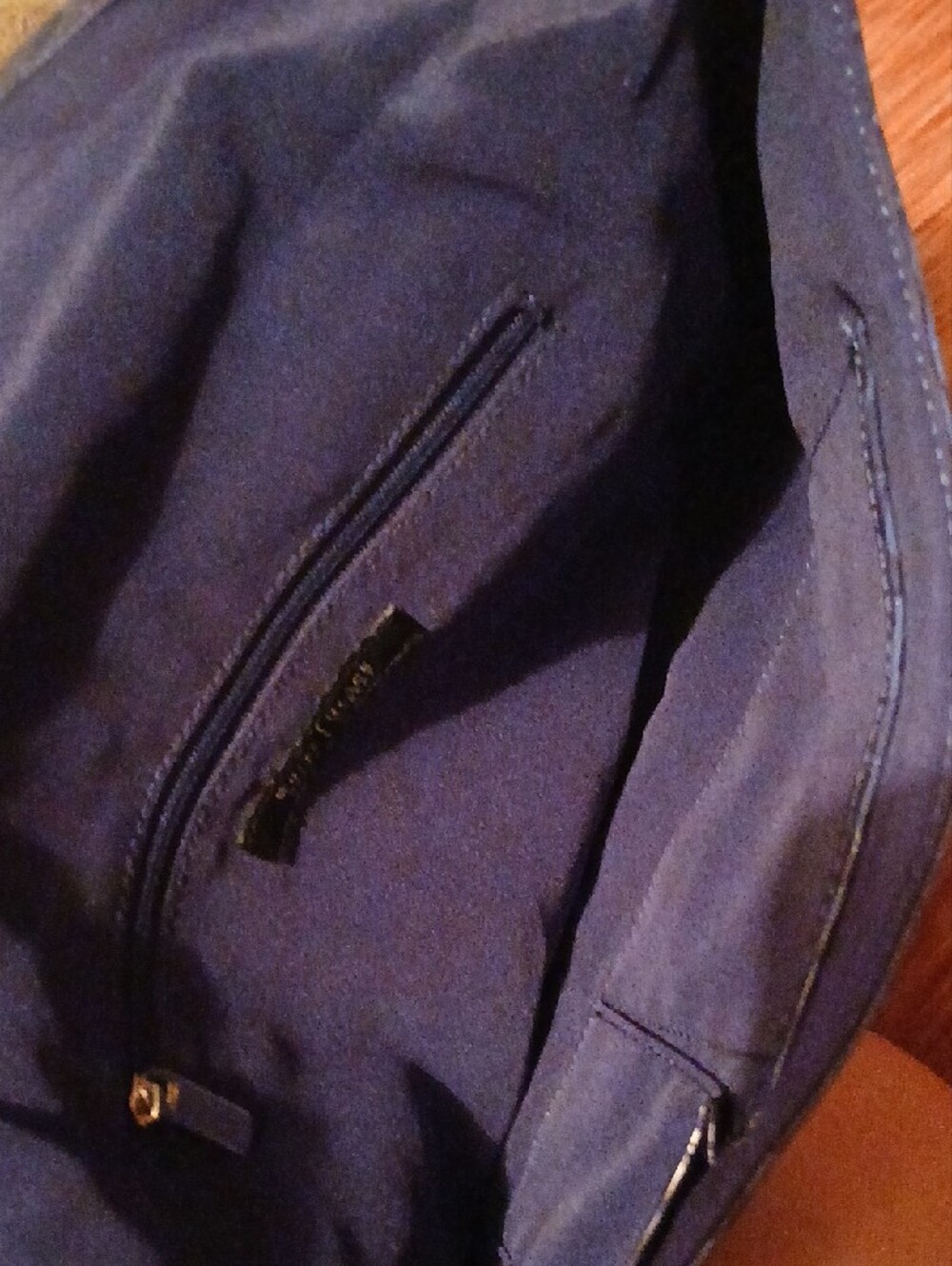 White House Black Market Deep Navy Croc-Embossed Clutch with Buckle Accent - Picture 3 of 4